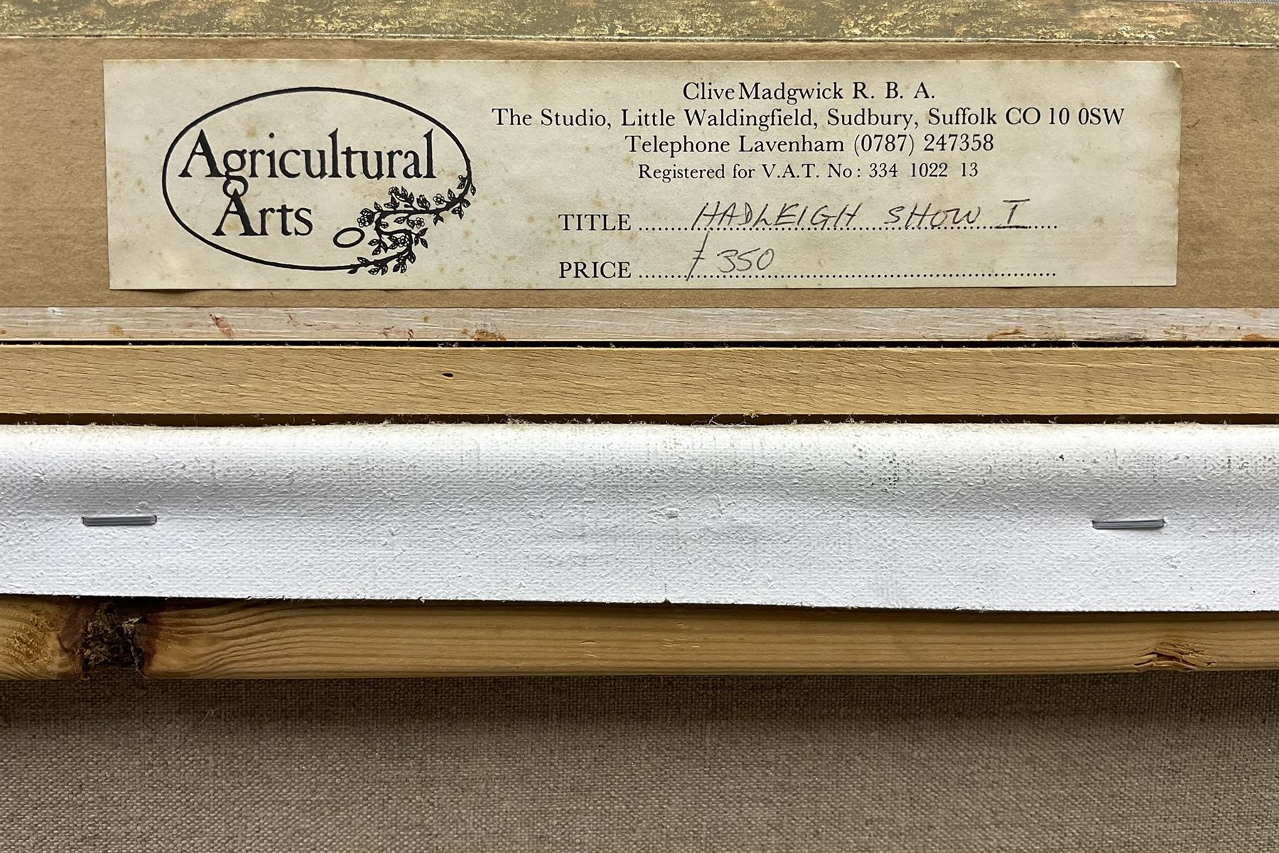 Clive Madgwick (British 1939-2005): Horse and Tractor Show at 'Hadleigh Show', pair oils on canvas signed, titled on artist's studio labels verso 34cm x 55cm (2)