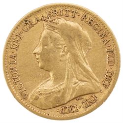 Queen Victoria 1900 gold half sovereign coin