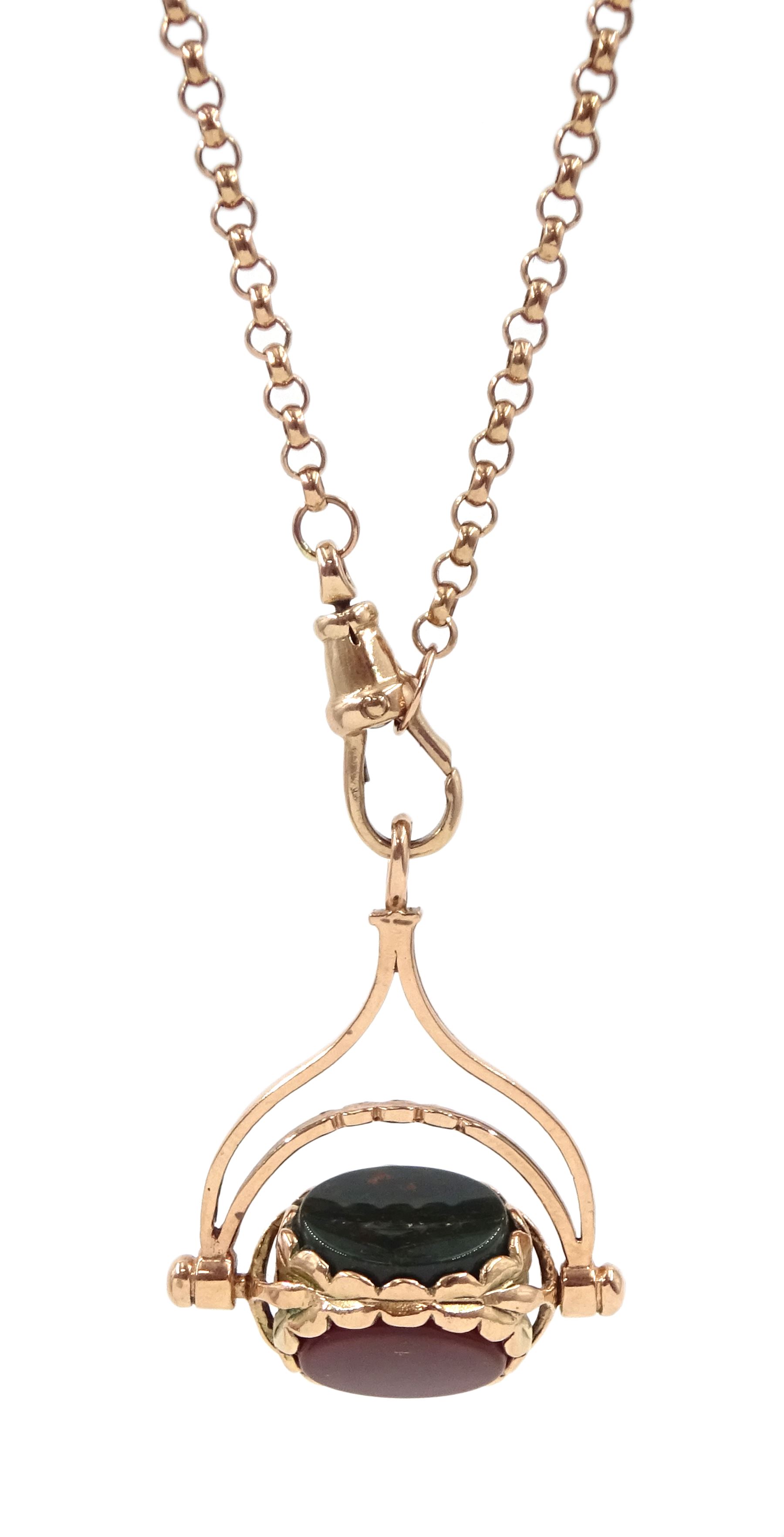9ct gold belcher link necklace with clip and a 9ct rose gold