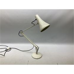 White metal angle poise table lamp