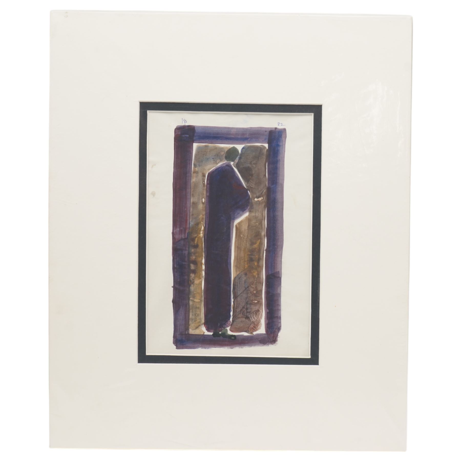Ivan Peries (Sri Lankan - Columbo '43 Group): Standing Man (Indigo), watercolour on paper signed with initials and dated '82, 28cm x 18cm (unframed)

Notes: Ivan Peries was a founding member of the '43 group, a 20th century modern art group in Columbo (previously British Ceylon) in the mid-20th century. This and Lot 8 were part of a large series of similar works produced by Peries and begun in 1982, they are all dated '82 regardless of the production date in order to preserve continuity. The V&A museums contains three very similar works part of this series.

Provenance: The vendor was a very close friend of the artist and his family. These works were acquired from the wife of the artist - Veronica Peries, during the time she lived at Southend on Sea - UK.