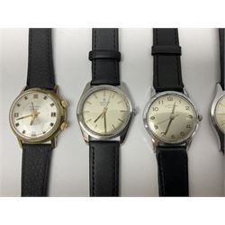 Eight manual wind wristwatches including Baume, Favre-Leuba, Sekonda, Ingersol, Marvin, Smiths, Azhar and Lanco