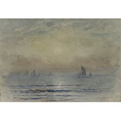 Joseph Arthur Palliser Severn RI ROI (British 1842-1931): Fishing Boats at Sunset, watercolour signed and dated 1904, 12cm x 17cm
Provenance: with The Parker Gallery, Albermarle St. London