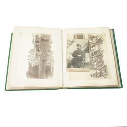 Late Victorian photograph album and contents with Irish and other subjects including Fortescue Stephenstown House and estate with figures etc, Clifton College students 1876, military scenes etc approx 110 photographs