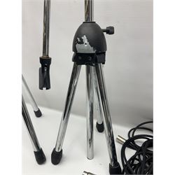 Shure SM58 Dynamic microphone; in original bag with paperwork; Shure Prologue 10H-LC Dynamic microphone; boxed; each with cable and tubular chrome adjustable stand (4)