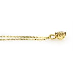 18ct gold round brilliant cut fancy light brown diamond pendant, stamped 750, on silver-gilt chain necklace, diamond 1.00 carat, with World Gemological Institute report