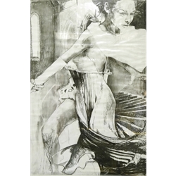 Angela Summers (British Contemporary): 'Brave Soul That You Are', graphite and charcoal signed and dated '96, 150cm x 102cm