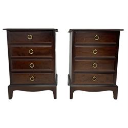 Stag - pair of Minstrel range mahogany four drawer pedestal chests