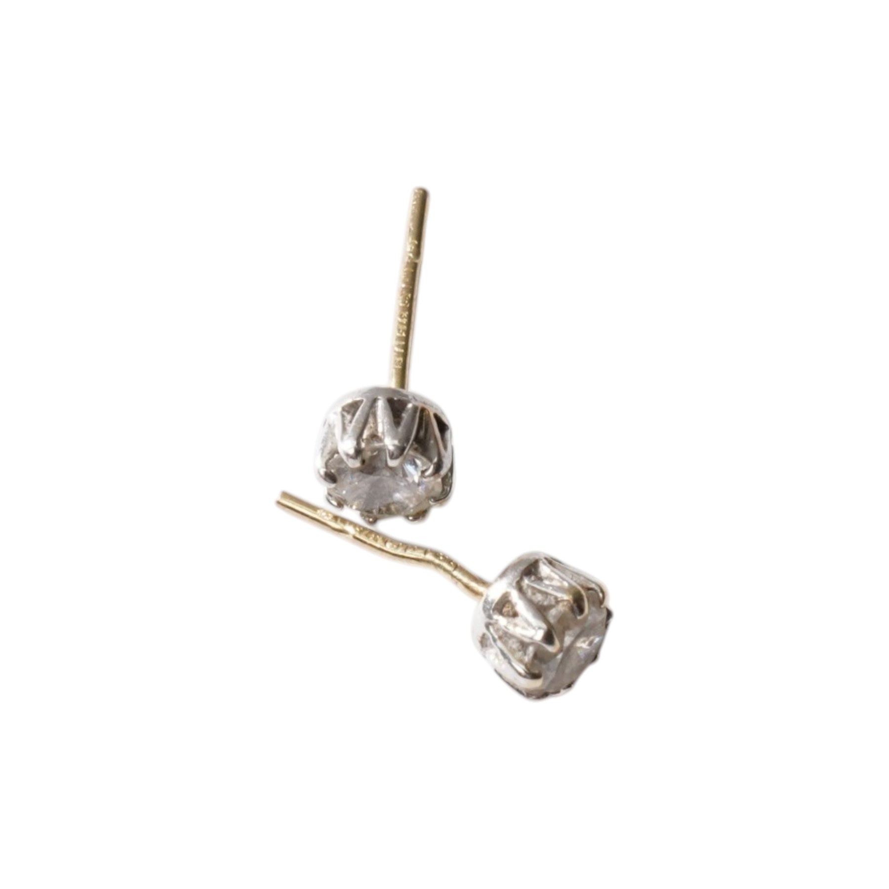 Pair of gold paste set stud earrings and and rope twist bracelet, both hallmarked 9ct