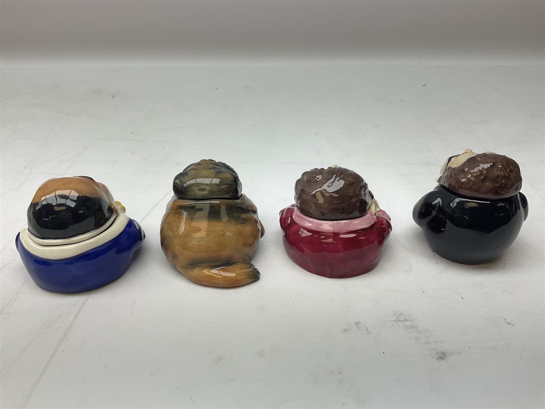 Fifteen Face Pots by Kevin Frances, all of music interest, to include the Beatles; Paul 'Kookoocachu', 'Love Is All You Need', 'Octopus's garden', 'While My Guitar Gently Weeps', 'All You Need Is Love' and 'Everybody's talking and no one says a word', Elton John; I'm still standing, Buddy Holly; 'That will be the day', David Bowie 'We can be heroes' , Mick Jagger prototype colour type etc, all boxed  