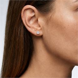 Pair of 9ct gold lab diamond stud earrings, hallmarked, total diamond weight approx 0.50 carat