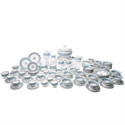 Wedgwood turquoise Florentine part service, comprising large covered tureen and stand, cof...