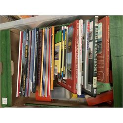 Collection of various train related books, ephemera and paraphernalia, to include various photographs, slides, the Lancaster & Yorkshire Railway Magazine, Rail Guides etc, in four boxes 