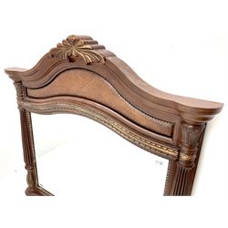 Kevin Charles mahogany framed bevel edge arched wall mirror