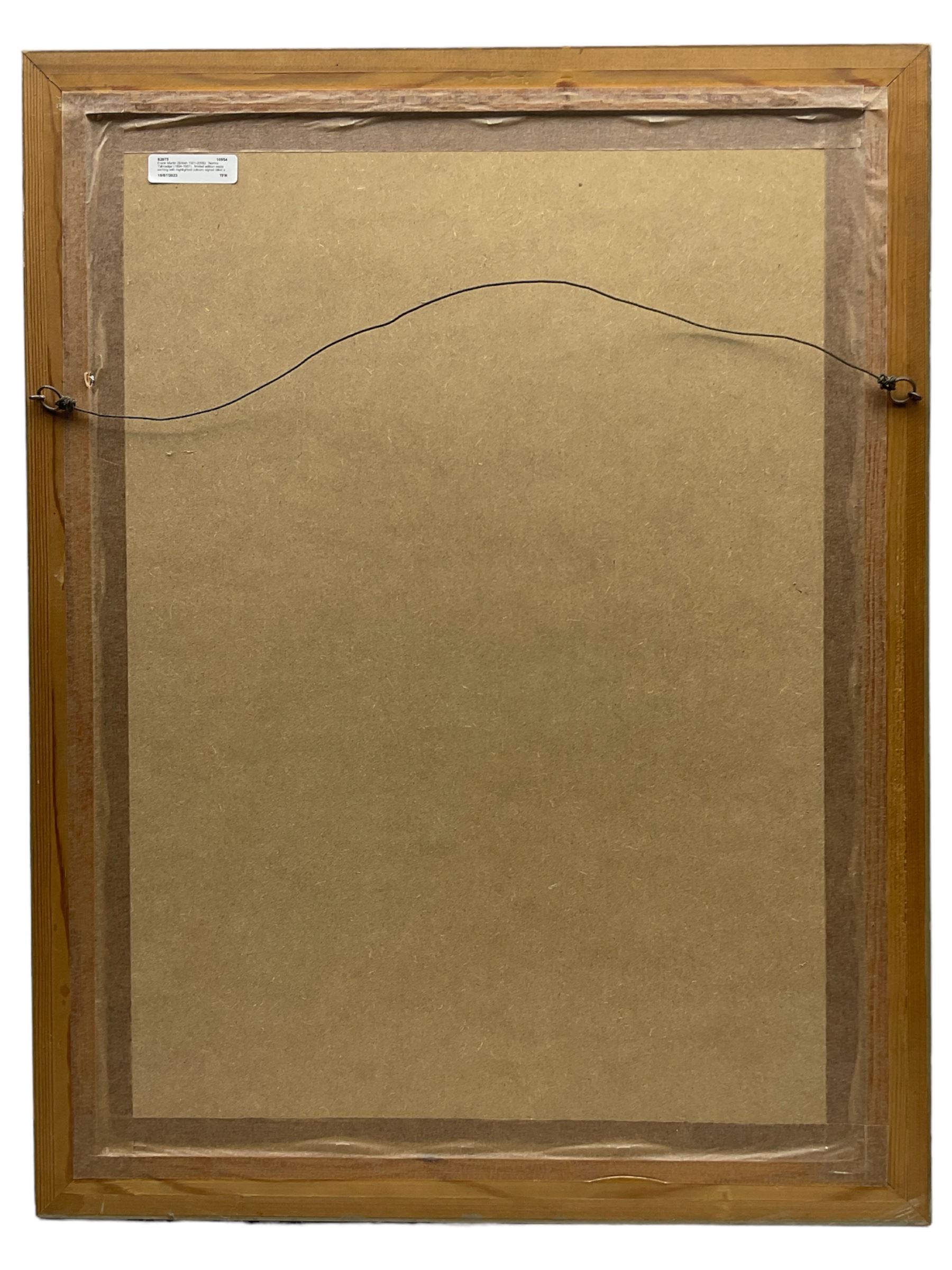 Frank Martin (British 1921-2005): 'Norma Talmadge' (1894-1957), limited edition sepia etching with highlighted colours signed titled and numbered 33/100 in pencil, with 'Seen Editions London' blindstamp 45cm x 30cm