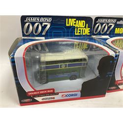 Corgi - The Ultimate Bond Collection - sixteen die-cast model vehicles from Goldfinger, Thunderball, Moonraker, Live and Let Die, A View to a Kill, For Your Eyes Only, Octopussy etc; all in window boxes (16)