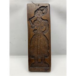 19th century double sided ginger mould, carved with a man and a woman, H52cm 