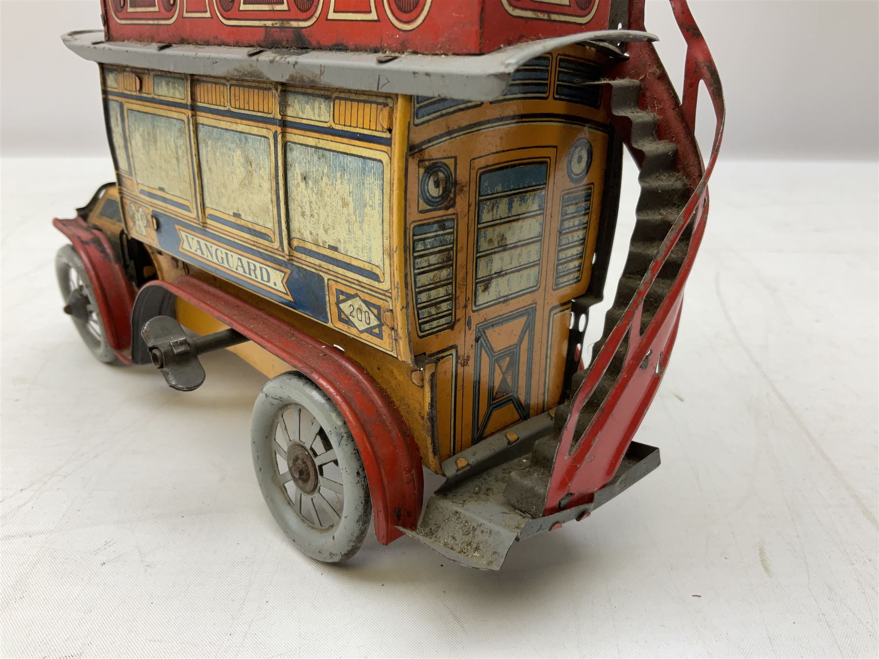 R & B Co lithographed tin-plate mechanical Omnibus, marked Vanguard 200 on the side 