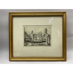 John Taylor Arms (American 1887-1953): 'Old Exe Bridge', etching signed in pencil 11.5cm x 16cm 