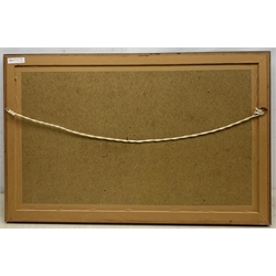 V Bergen (Continental Contemporary): Street Scene with Windmill, oil on board signed 43cm x 73cm