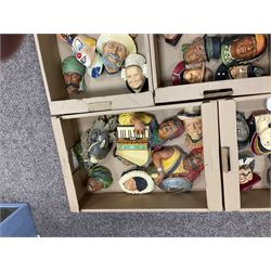 Large collection of Bossons plaster wall-masks, including including fisher man, policeman, highway man, etc, in four boxes 