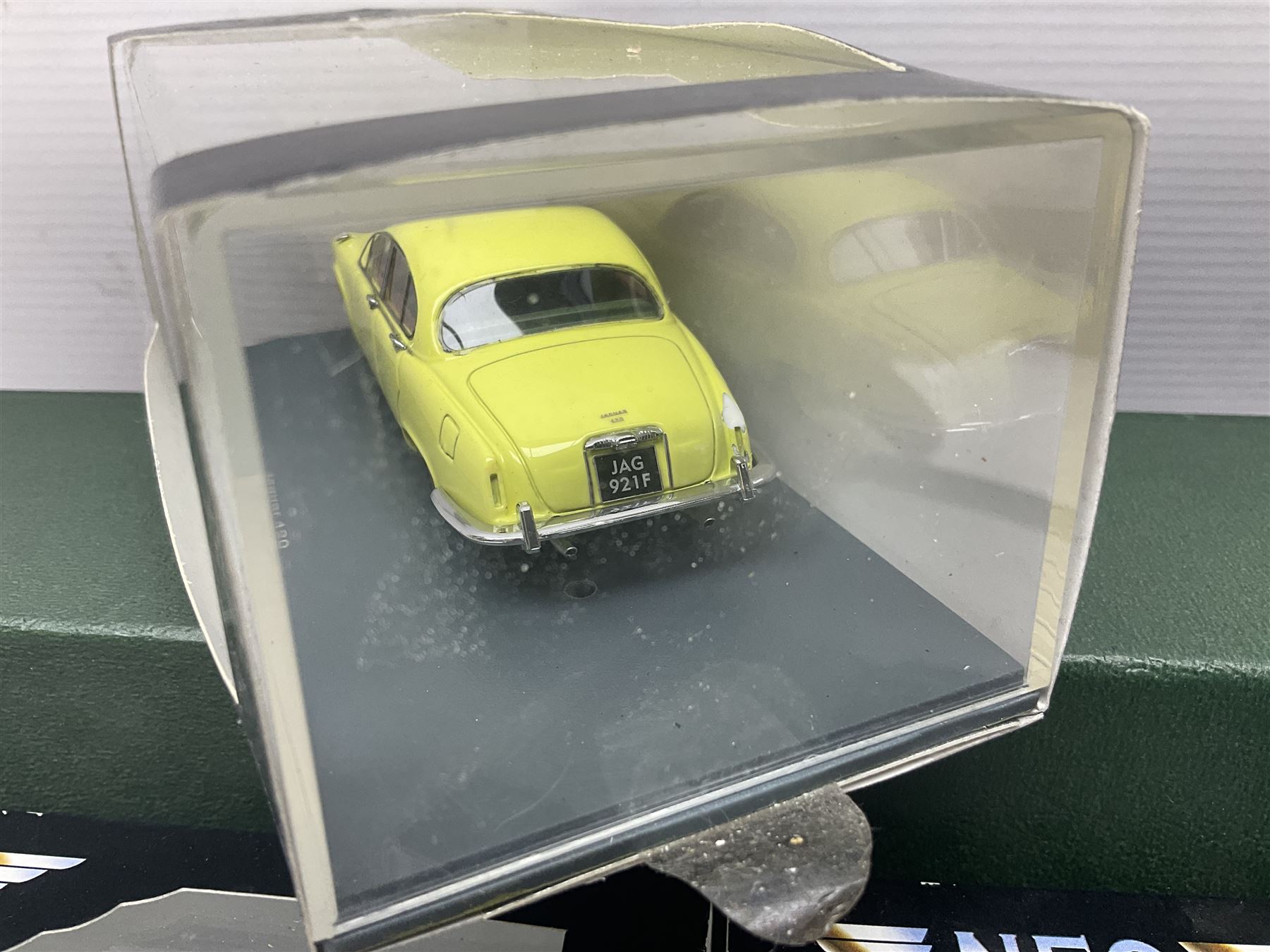 Nine Neo Scale Models 1:43 scale die-cast models including Daimler Majestic major, S&S Landau Hearse, Lagonda 3-litre 1955, Rover P4 Seventy-five, Jaguar 420Rover P5b Coupe etc; some boxed (9)