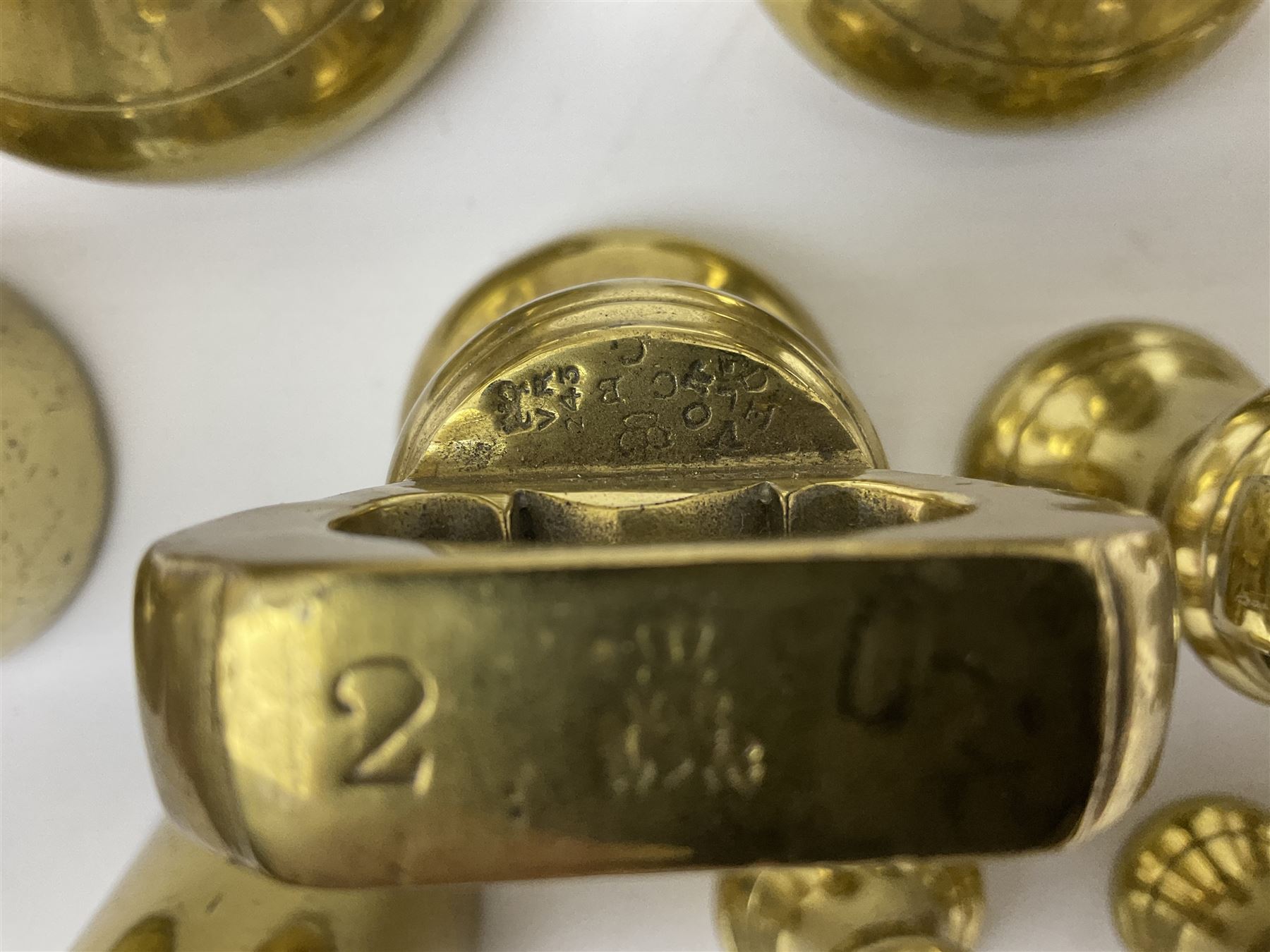 Graduated set of eight brass bell weights, together with a set of five graduating weights (13)
