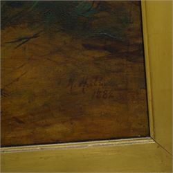 Harry Hall (British 1815-1882): 'Adventurer' a Dark Bay Racehorse Standing in a Farmyard, oil on canvas signed and dated 1882, 70cm x 90cm
Notes: Adventurer was one of Newminster's sons and a well respected racehorse in the late 19th century; after retirement he became a successful stallion himself.