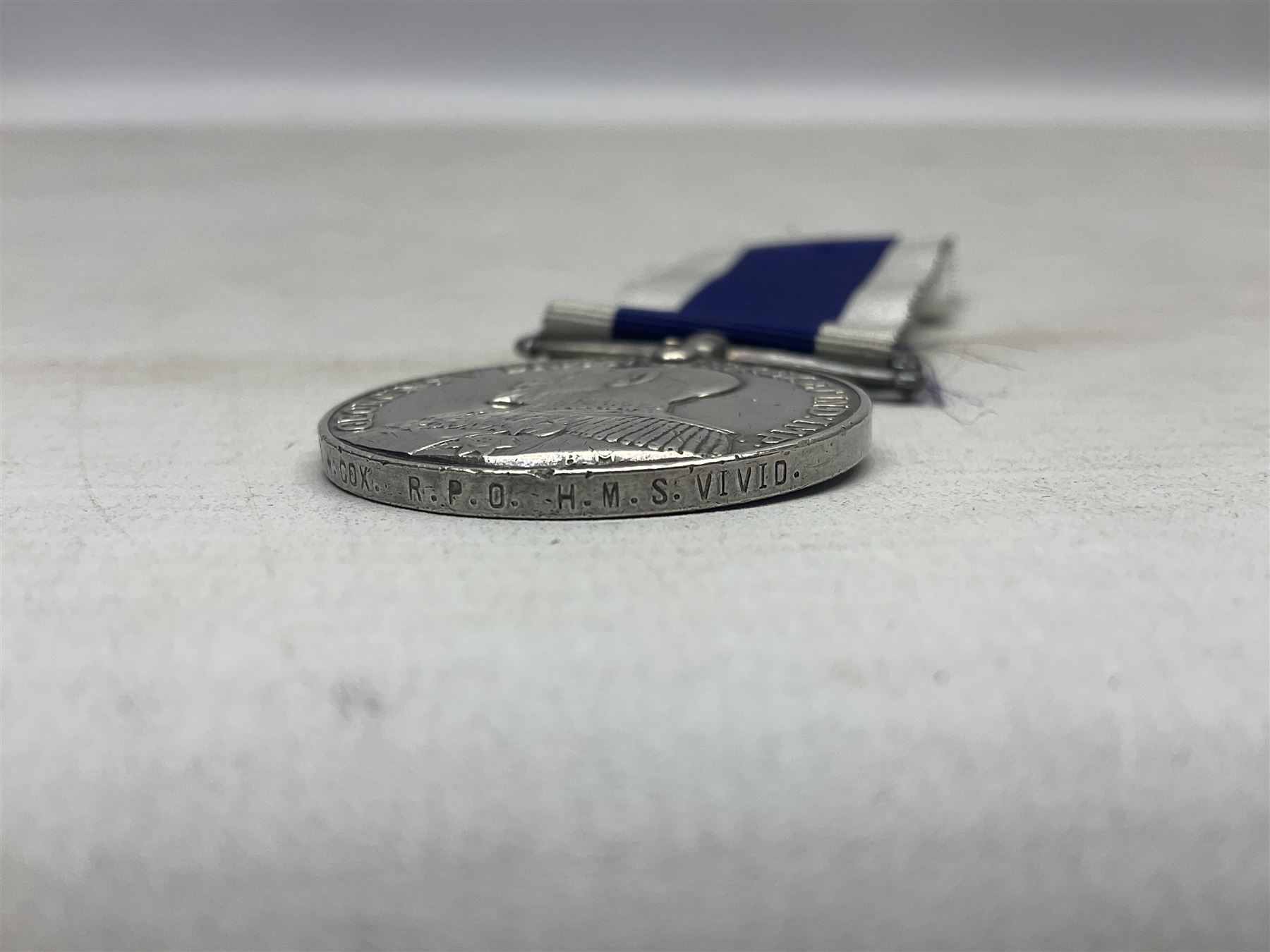 George V Naval long Service and Good Conduct Medal awarded to M.36831 W. Cox R.P.O. H.M.S. Vivid; with ribb