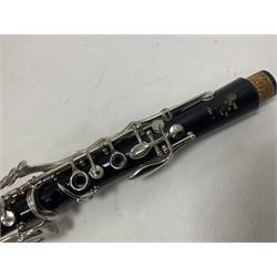 Boosey & Hawkes Regent B flat clarinet and accessories in a velvet lined fitted case