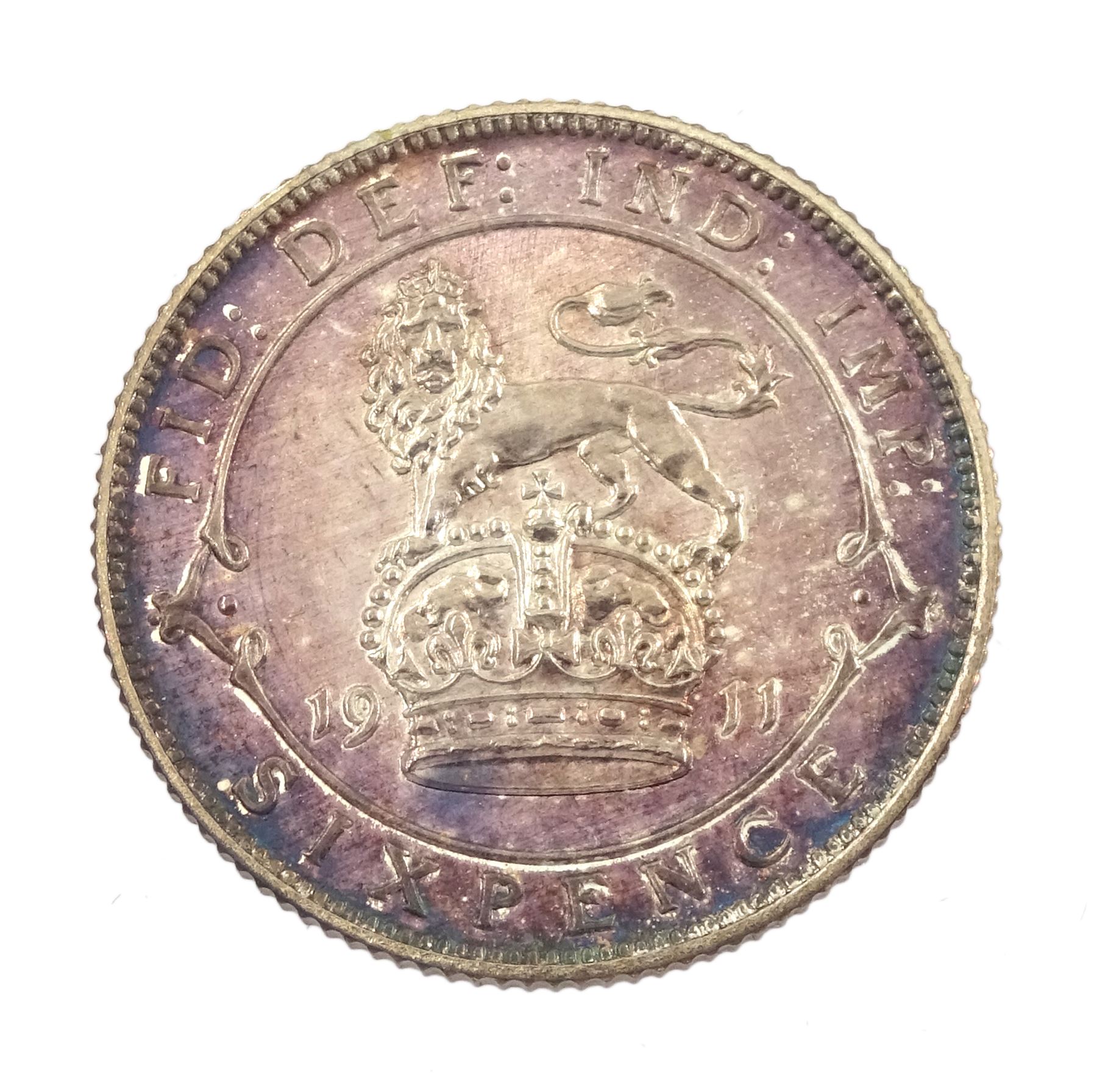 King George V 1911 proof long coin set, comprising gold half sovereign, sovereign, two pounds and five pounds, silver maundy money set, sixpence, shilling, florin and halfcrown, housed in dated case 
