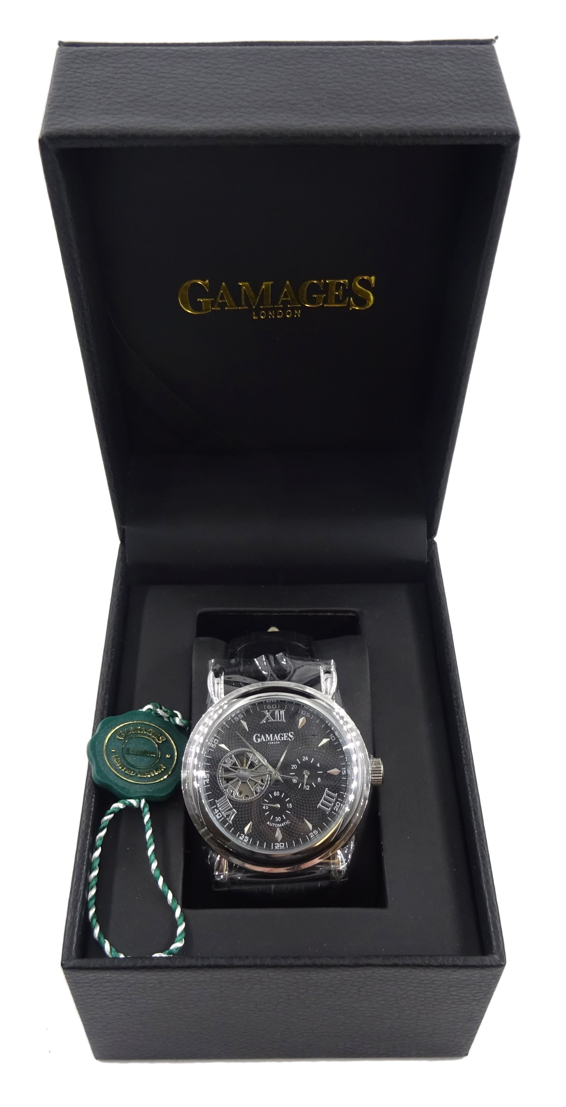 Gamages of London Hour Timer, gentleman's limited edition, stainless steel automatic wristwatch