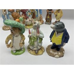 Sixteen Royal Albert Beatrix Potter figures, including Poorly Peter Rabbit, Jemima Puddle Duck and Squirrel Nutkin etc, all boxed together with a Beswick Beatrix Potter Jeremy Fisher miniature jug and four Beswick Wind in the Willows figures 