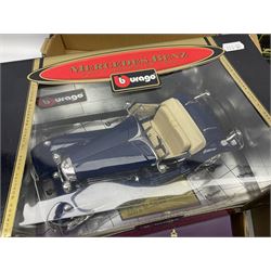 Corgi - Queen Elizabeth Golden Jubilee 1952 - 2002 1:40 scale die-cast model State Landau No. CC09901; boxed; Bburago Mercedes-Benz 500K Roadster 1936; and thirteen other modern die-cast models by Lledo, Matchbox, Cararama, Maisto, Quartzo etc; all boxed (15)