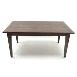 Rectangular cherry dining table, square tapering supports, W160cm, H75cm, D91cm