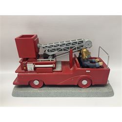 Eleven Robert Harrop figures from various collections, comprising limited edition The Trumpton Fire Engine Musical Box CGMB8 no. 359/1000, The Dragon from the Red Knight BN09, Bulldog Fireman DP165, Pointer Fire Chief DP184, Dalmatian New York Fire Fighter DP234, Dalmatian Fire Fighter DP191; Desperate Dan ‘Fireman Dan’ BDS11, Cuthbert CG13, Pugh (Clarinet) CG70, The Soup Dragon CL05 and Baby Dragon CL06