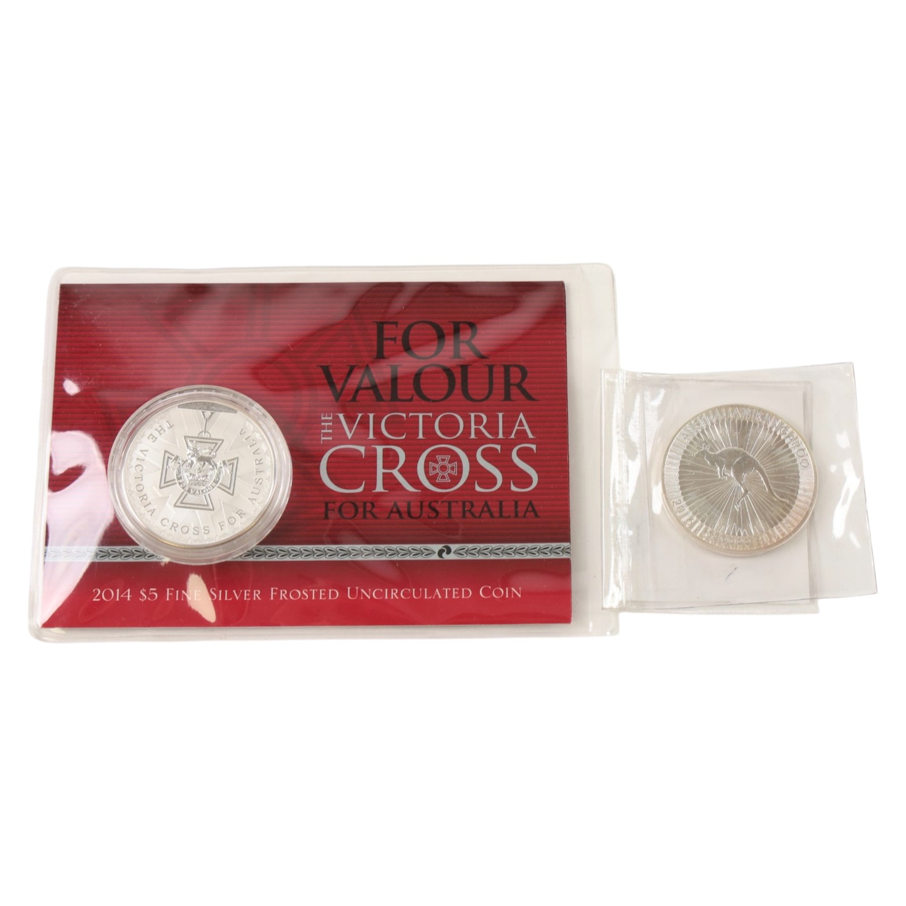 Seven one ounce fine silver coins, including The Royal Mint United Kingdom 2011 'Britannia', Australia 2016 'Kangaroo', USA 2000 'Hologram Eagle', Australia 2014 '10th Anniversary of Australian Military Aviation', etc, mostly cased with certificates
