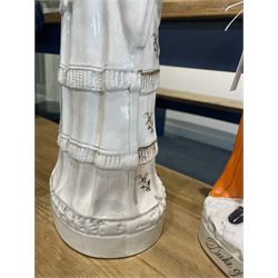 Pair of large Victorian Staffordshire figures modelled as the Duke and Duchess of Edinburgh, H45cm (2)