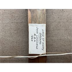 John Lochhead RBA (Scottish 1866-1921): 'Land of Happy Dreams' on the banks of the Great Ouse, oil on canvas signed, titled and dated 1920 verso 107cm x 122cm (unframed)
Notes: period newspaper cutting verso giving details of the artist's studio and referring to the 'Land of Happy Dreams' as his largest work