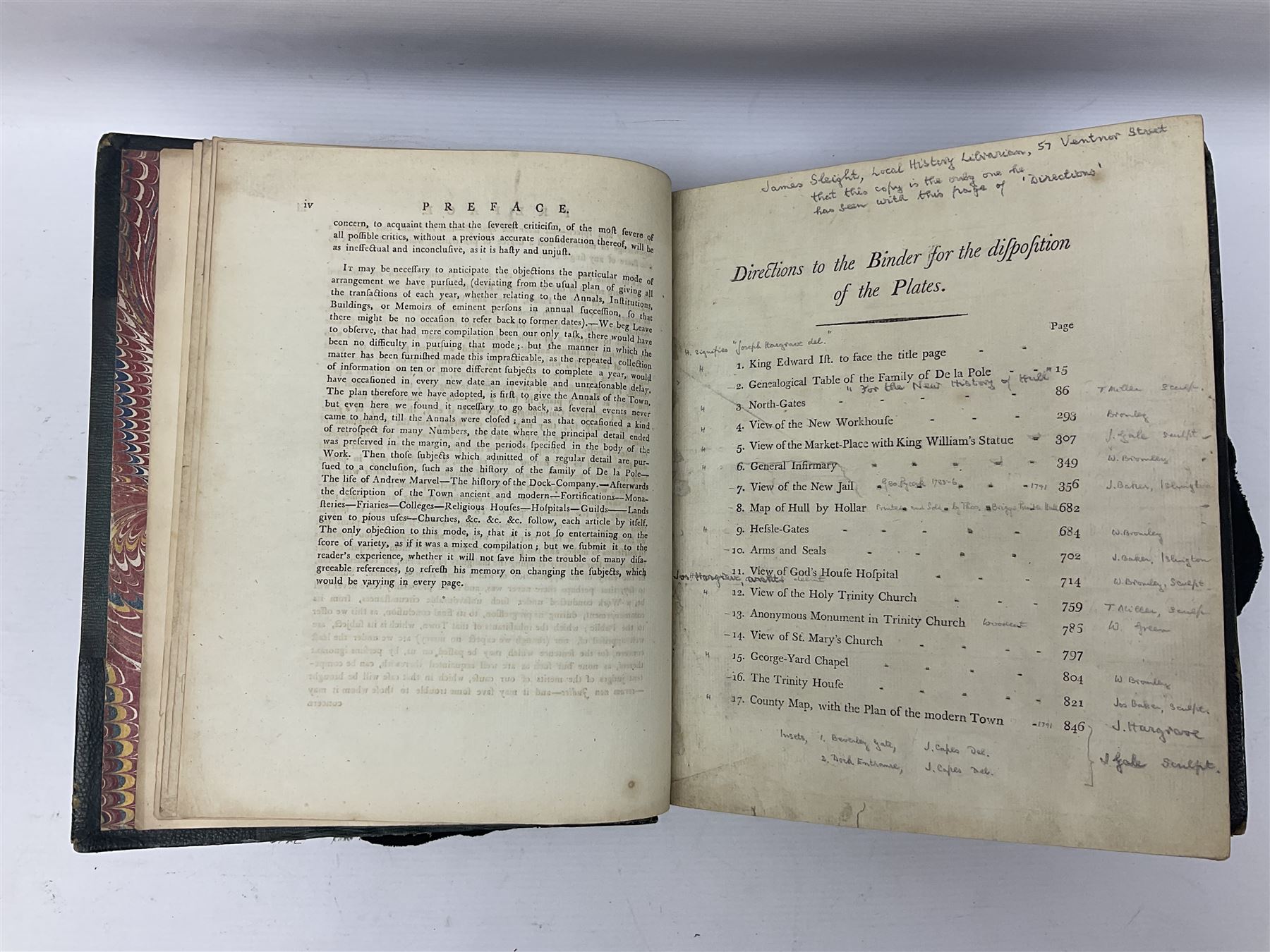 Hadley George, A New and Complete History of the Town and County of the Town of Kingston-upon-Hull; T. Briggs Hull 1788, frontispiece and other engraved plates