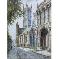 Albert Henry Findley (British 1880-1975): Lincoln Cathedral South Side, watercolour signed 36cm x 27cm
