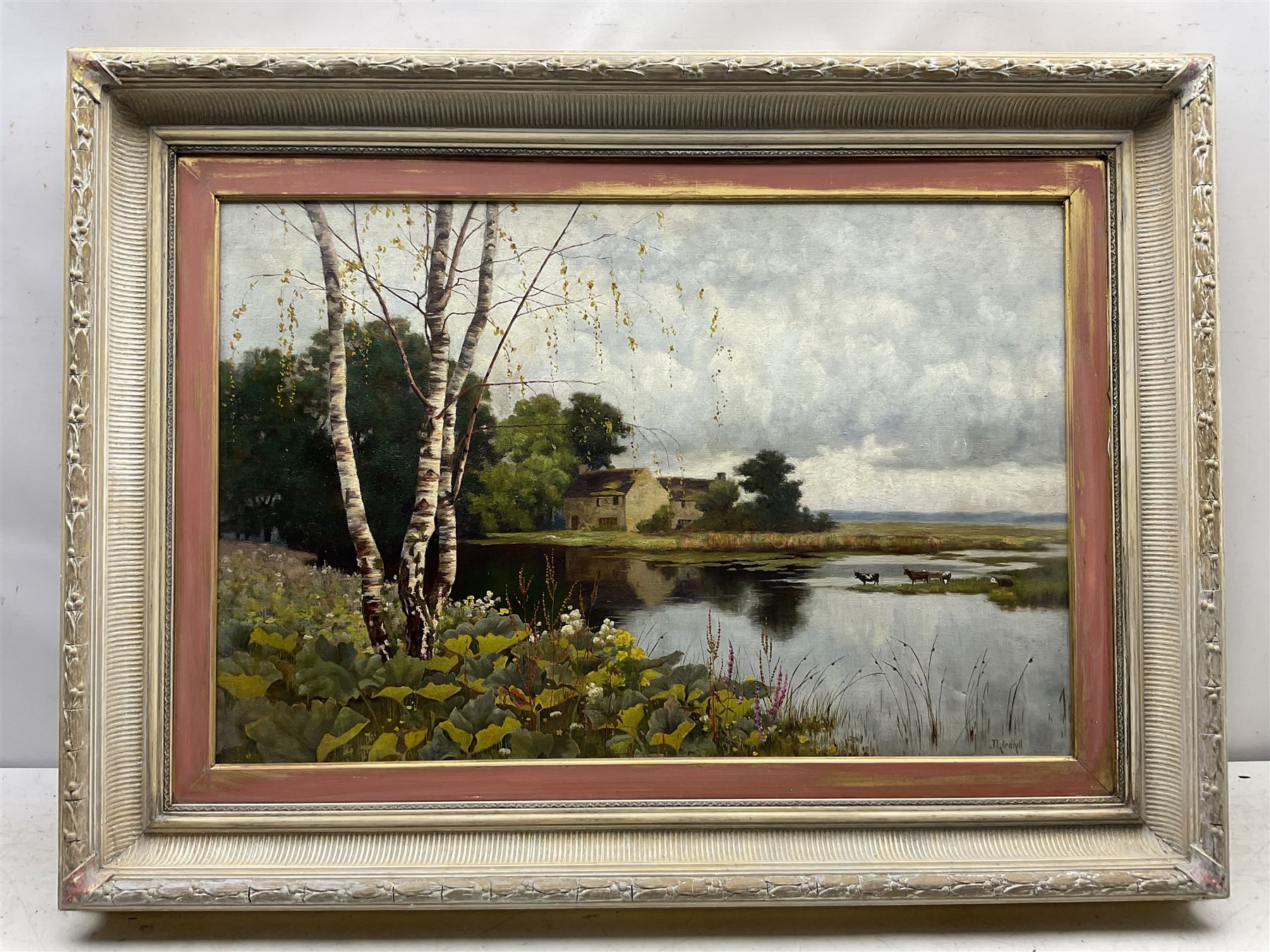 James Gledhill (British 1853?) Cattle Watering on the River Stour