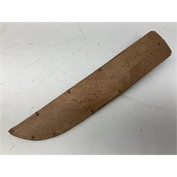 Bowie knife by J. Nowill & Sons Sheffield England Est. AD1700,  with 17.5cm steel blade, brass cross-piece, antler grip and alloy pommel; in leather sheath L32cm overall