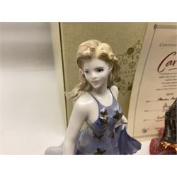 Two Coalport Ladies of Fashion figures, Shirley and Lorraine, both with original box, together with Royal Doulton figure, Carman from Opera Heroins Collection, with certificate of authenticity 