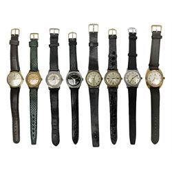 Two automatic wristwatches including Gerrard and Baronet and six manual wind wristwatches including Medana Tissot Seastar-Seven, Roamer, Eterna, Bakobe and Eastend Watch (8)
