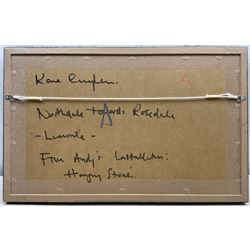 Kane Cunningham (British 1961-): 'Northdale towards Rosedale', limonite on paper, signed and titled verso 19cm x 43cm