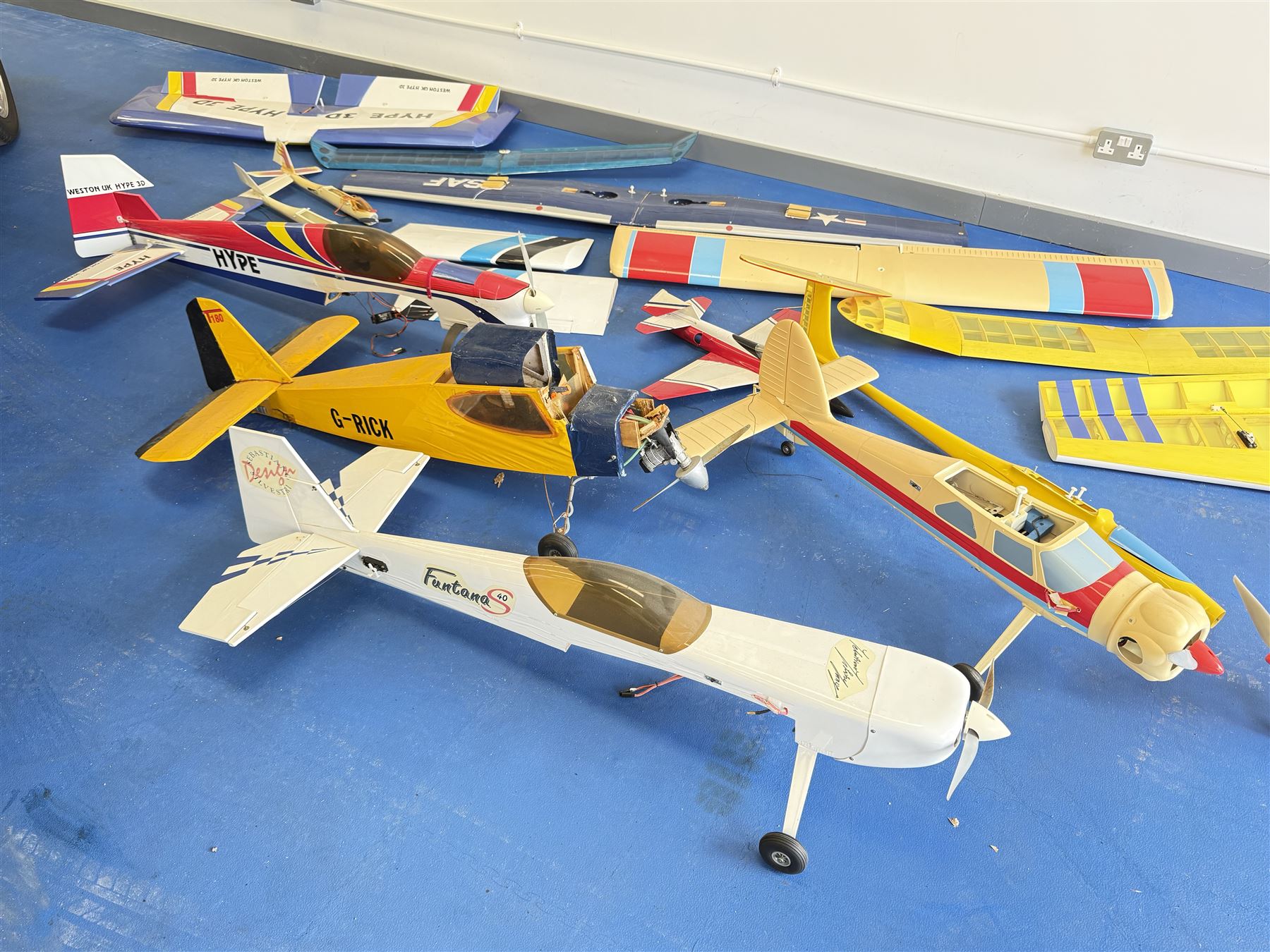 Collection RC radio controlled model aeroplane bodies
