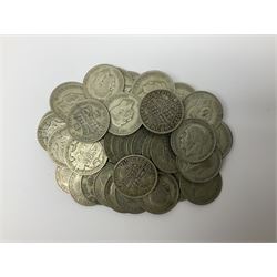 Approximately 650 grams of Great British pre 1947 silver halfcrown coins