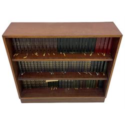 Mahogany open bookcase and contents of books