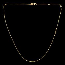 18ct gold box link chain necklace, hallmarked